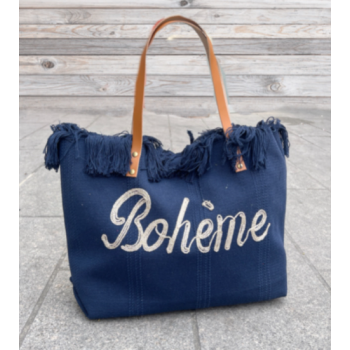 Sac cabas "Bohème" bleu