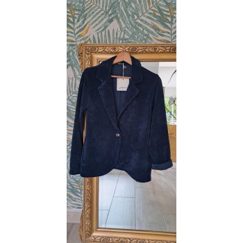 Veste velours bleue