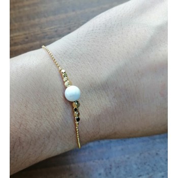 Bracelet Perle marbré blanc